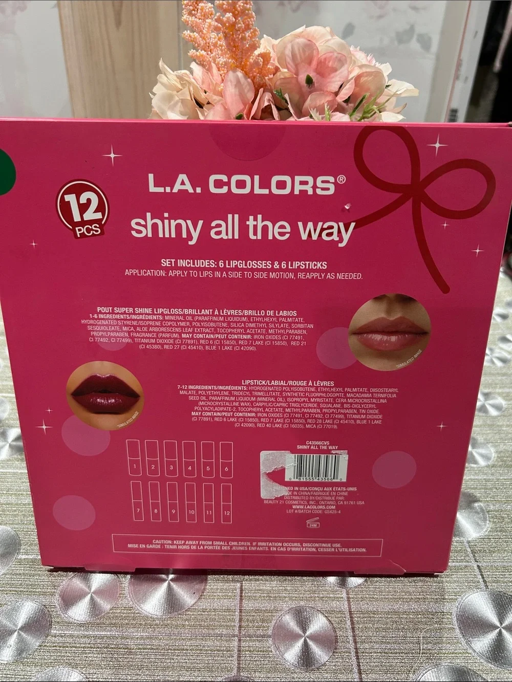 L.A. COLORS Shiny All The Way Lip Color 12-Piece Set